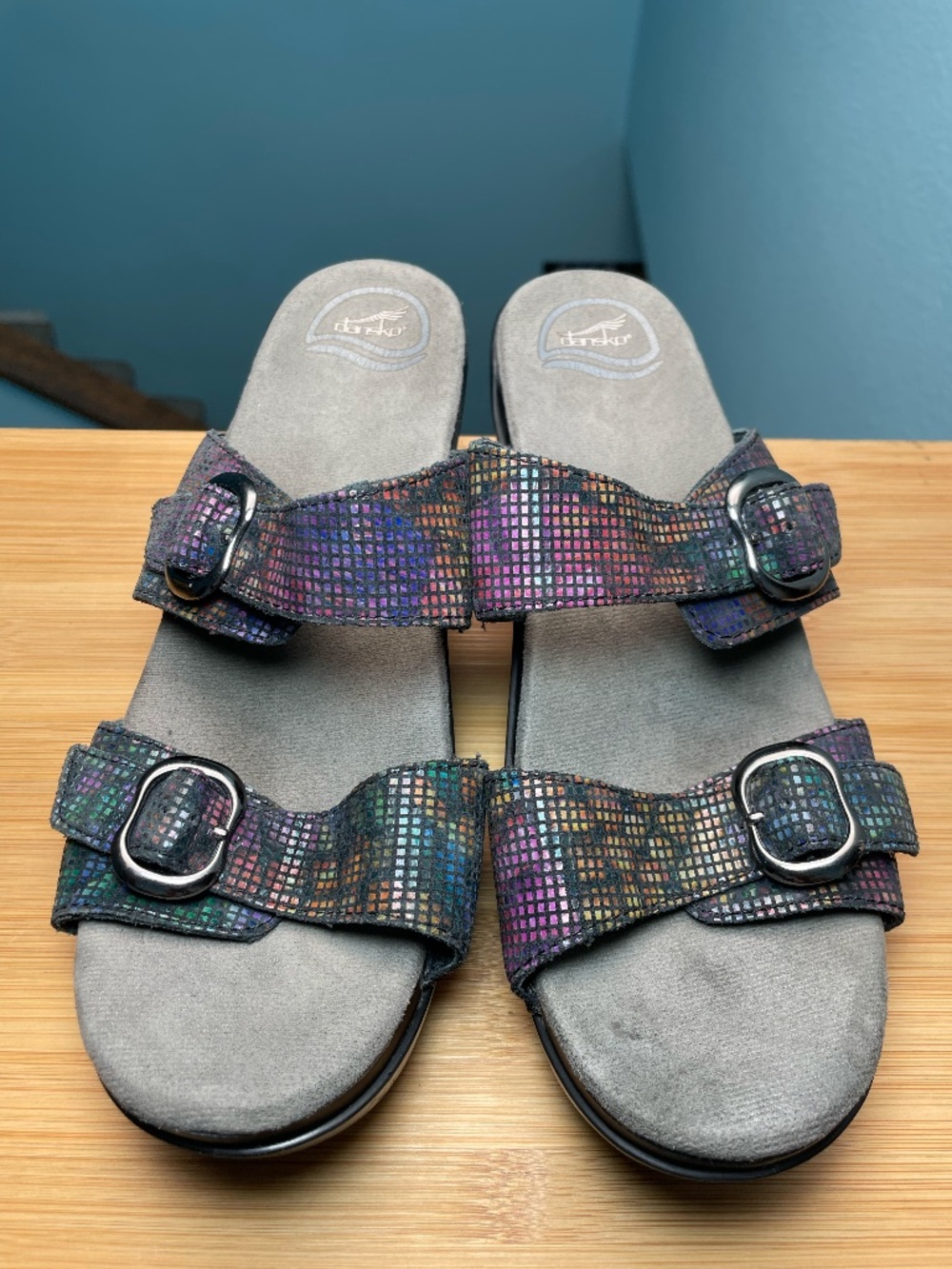 Dansko Sophie Sandals Mosaic Rainbow Multi-Color Clogs Shoes Women's 41 10.5 11